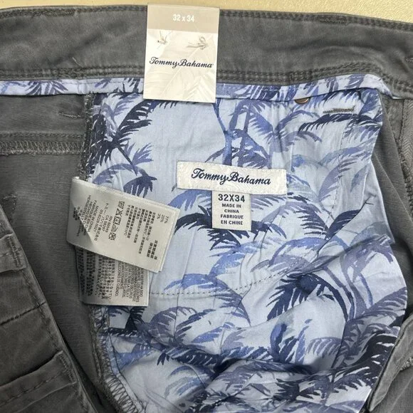 Tommy Bahama Men's 32W x 34L Fog Grey Boracay Five-Pocket Stretch Chino Pant - Picture 11 of 12